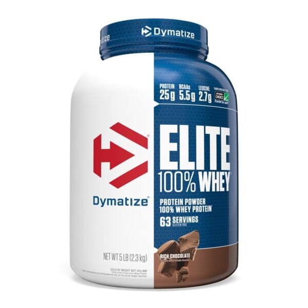 Dymatize Elite Whey - Rich Chocolate, 5 lb, 63 Servings