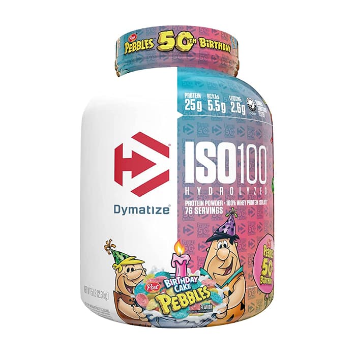 Dymatize ISO100 Hydrolyzed Whey Isolate Protein Powder - Birthday Cake, 5 lb, 76 Servings